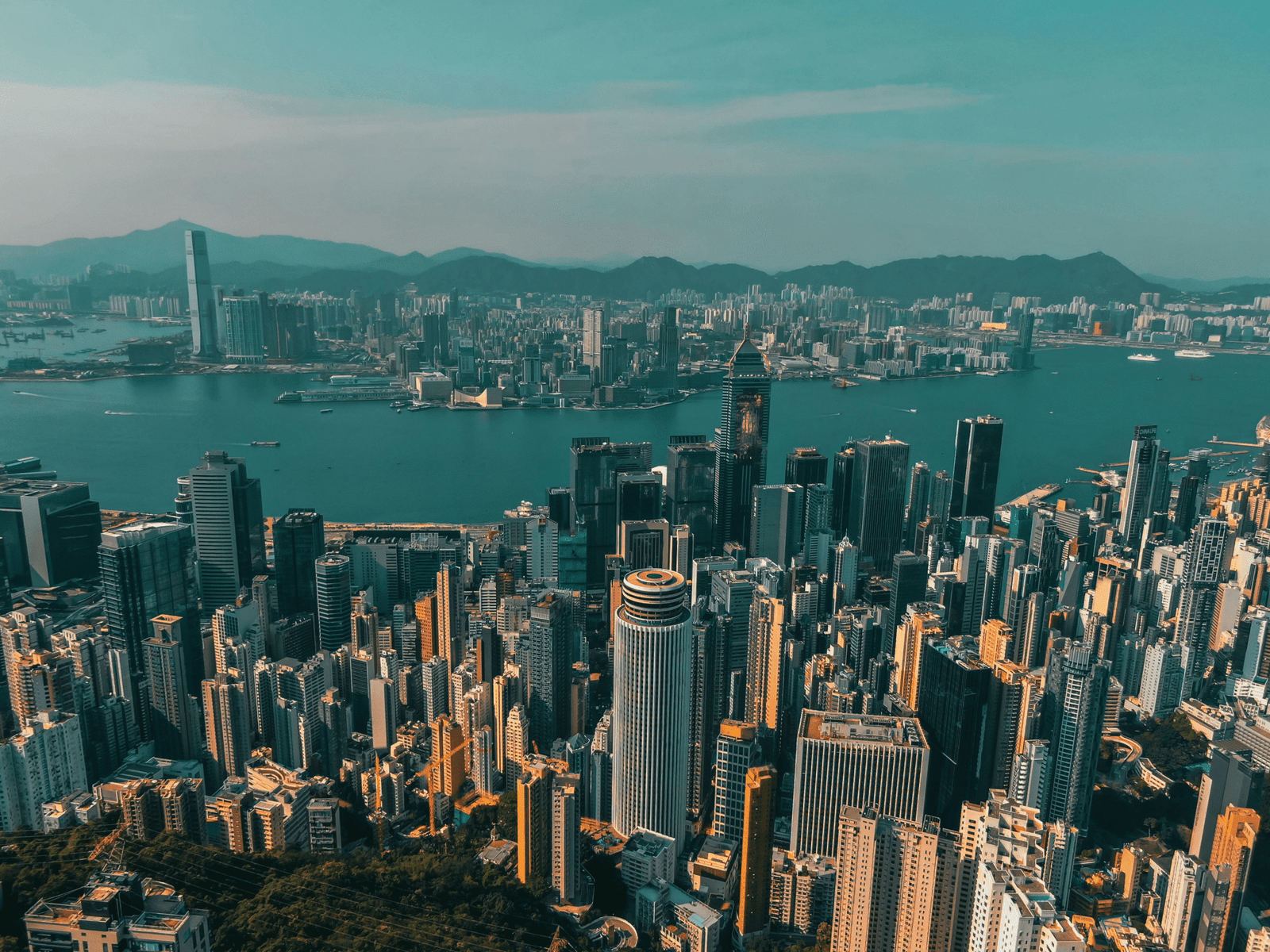 A breathtaking aerial view of Hong Kong