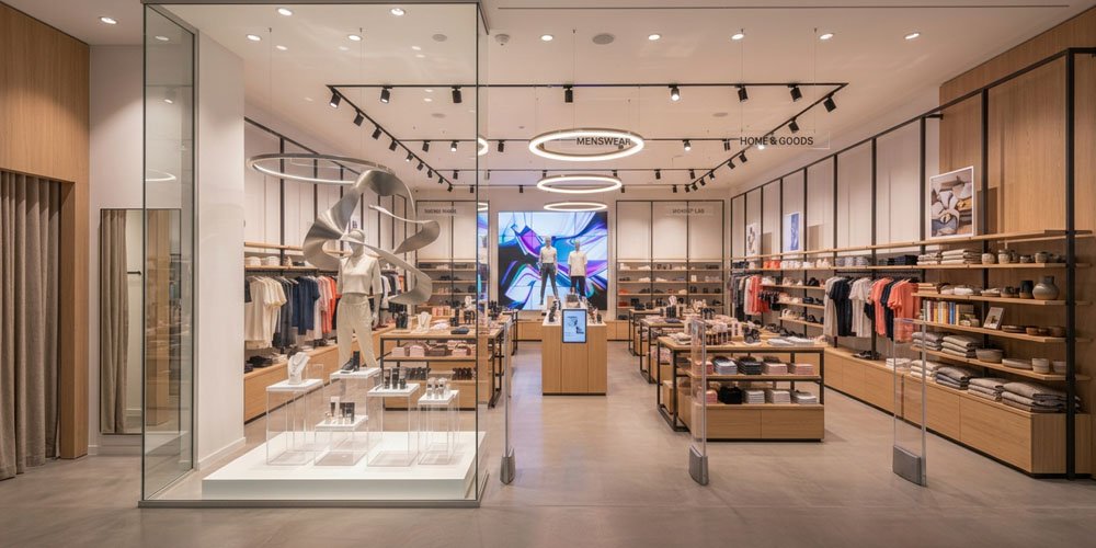 retail visual merchandising examples with window display and store display design