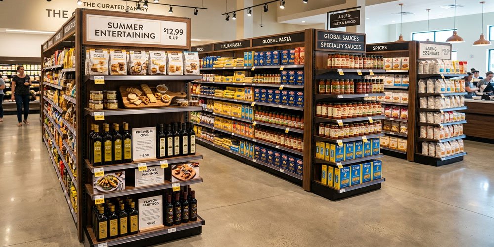 visual merchandising displays with endcap displays and product grouping