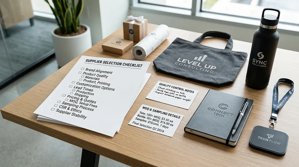 What Is Promotional Merchandise – Branded Promotional Products Display Promotional merchandise supplier selection checklist with branded products and quality control notes